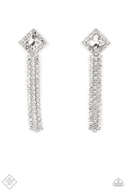 Seasonal Sparkle - white - Paparazzi earrings