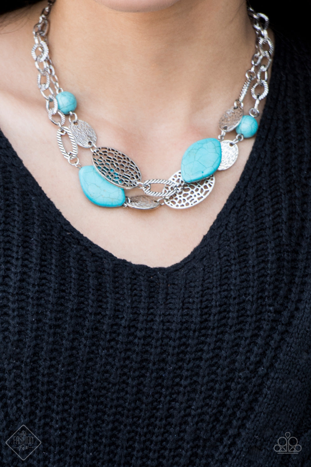 Second Nature - blue - Paparazzi necklace