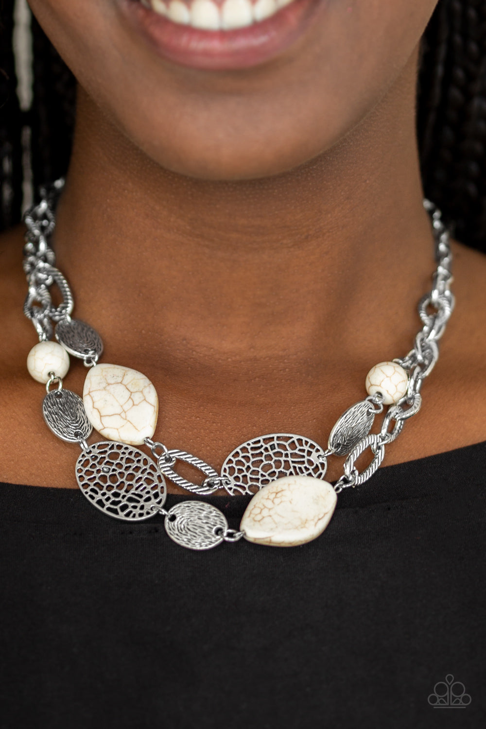 Second Nature - white - Paparazzi necklace
