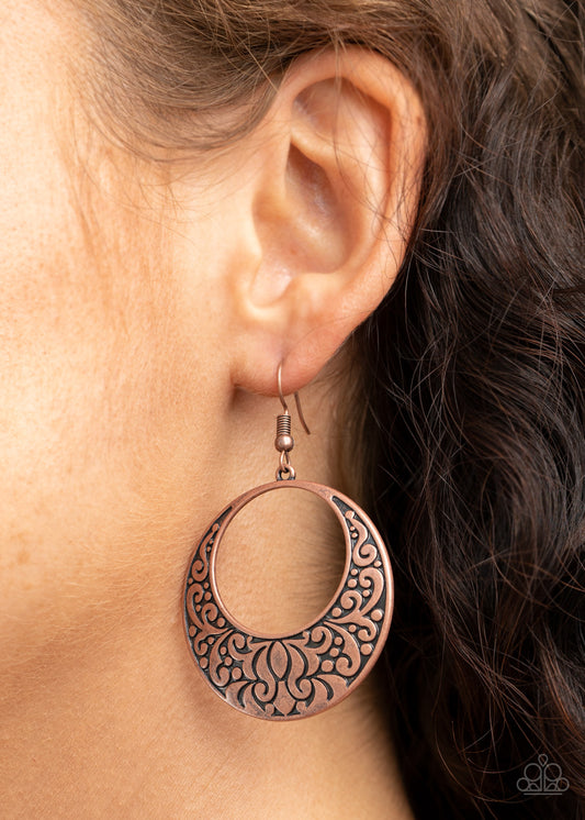 Secret Groves - copper - Paparazzi earrings