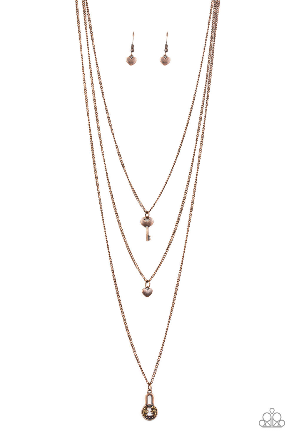 Secret Heart - copper - Paparazzi necklace