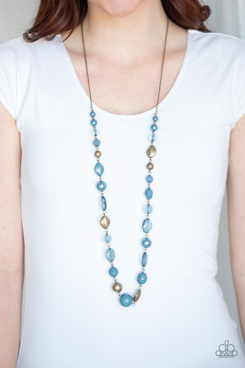 Secret Treasure-blue-Paparazzi necklace