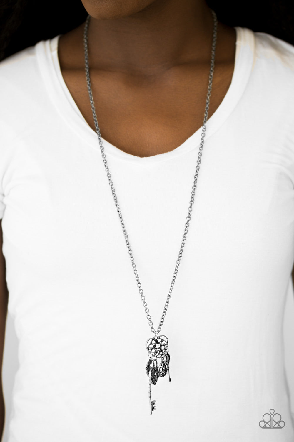 Secrets of the Heart - white - Paparazzi necklace