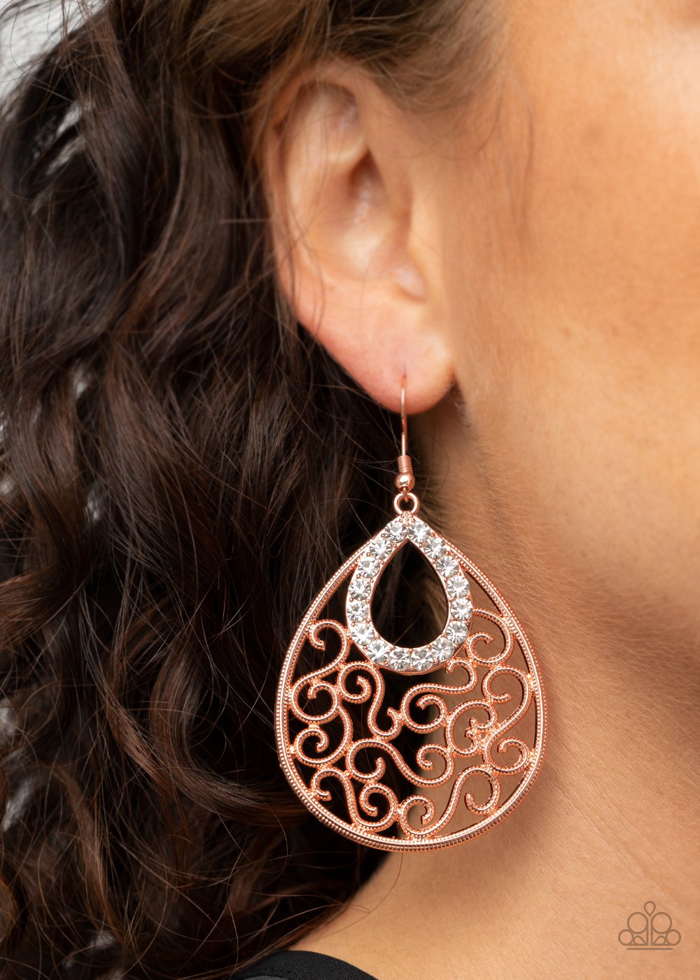 Seize the Stage-copper-Paparazzi earrings