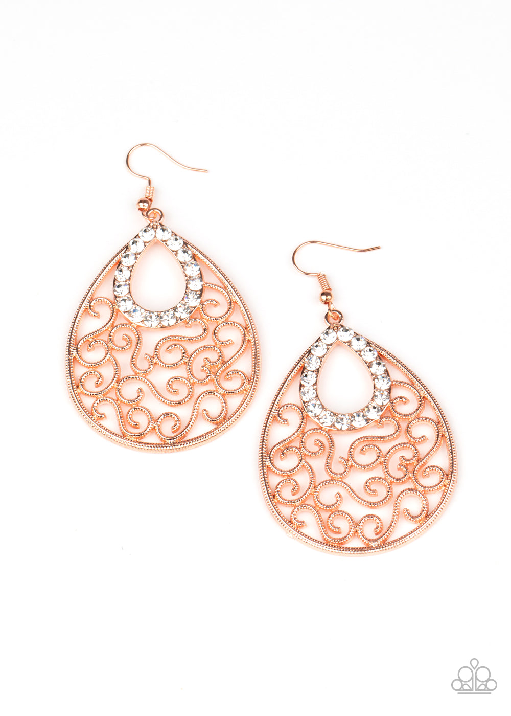 Seize the Stage - copper - Paparazzi earrings