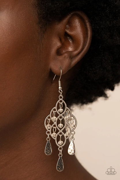 Sentimental Shimmer - white - Paparazzi earrings