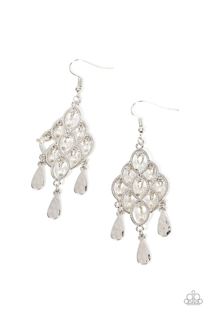 Sentimental Shimmer - white - Paparazzi earrings