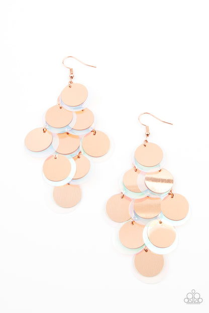 Sequin Seeker - copper - Paparazzi earrings