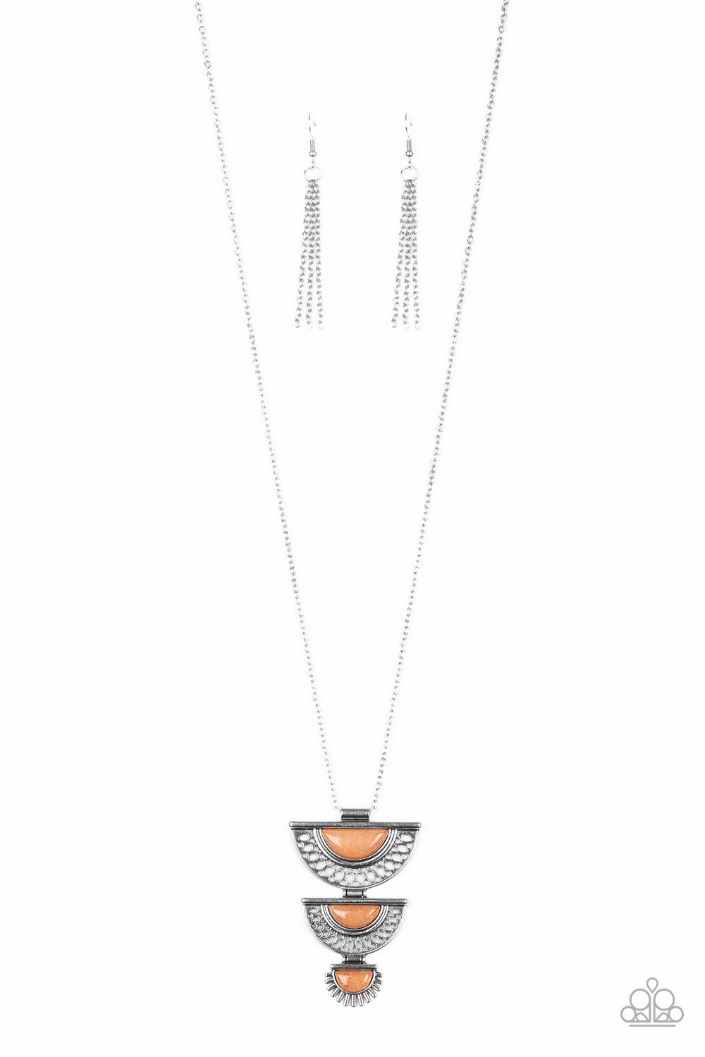 Serene Sheen - orange - Paparazzi necklace