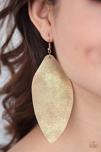 Serenely Smattered - gold - Paparazzi earrings