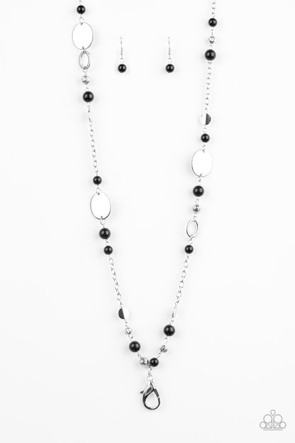 Serenely Springtime - black - Paparazzi LANYARD necklace