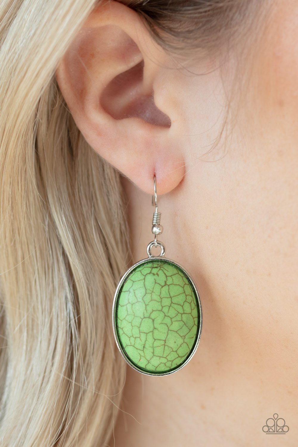 Serenely Sediment-green-Paparazzi earrings