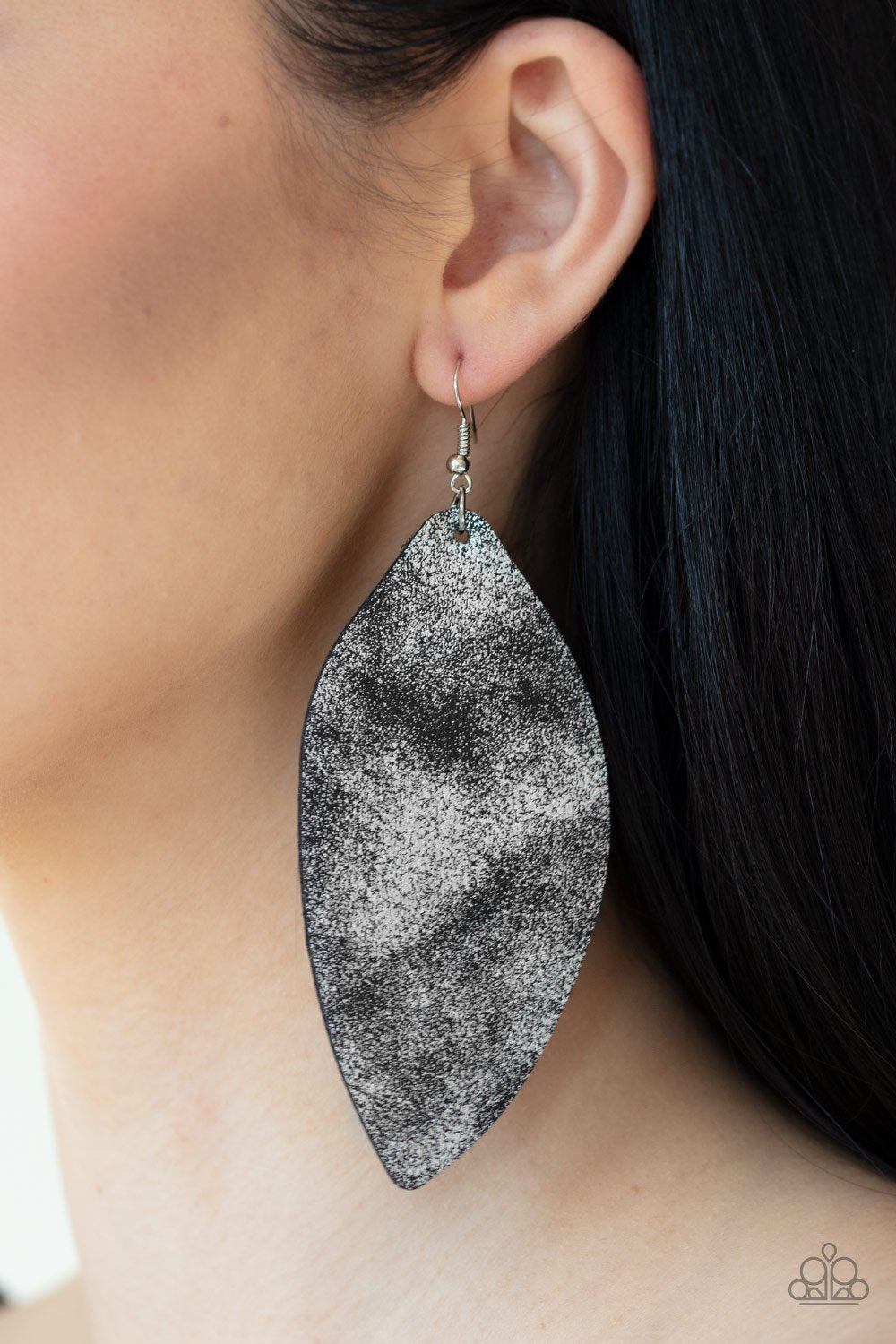 Serenely Smattered-black-Paparazzi earrings