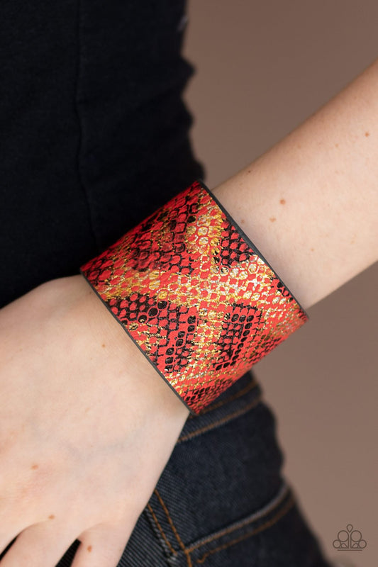 Serpent Shimmer-red-Paparazzi bracelet