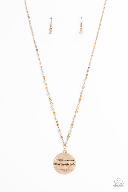 Serving the Lord - gold - Paparazzi necklace