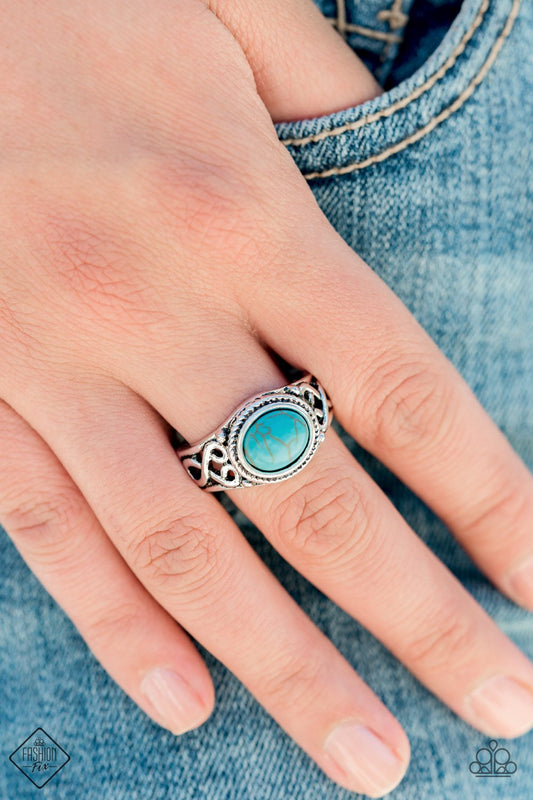Set In Stone - blue - Paparazzi ring