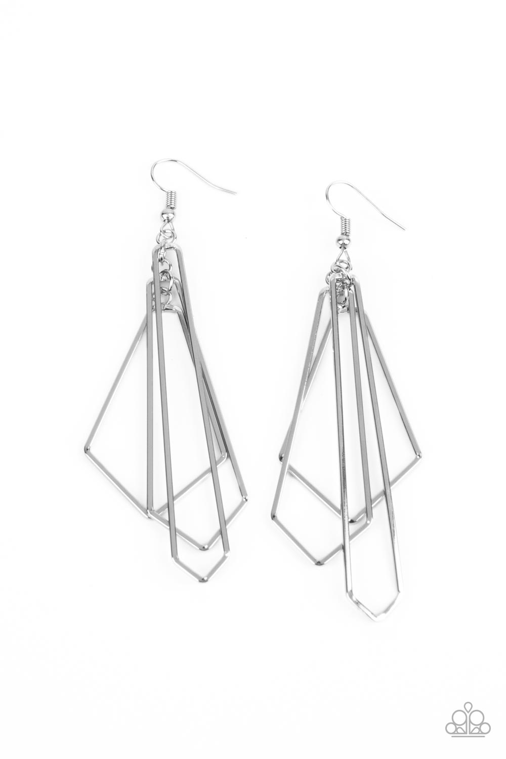 Shape Shifting Shimmer - silver - Paparazzi earrings