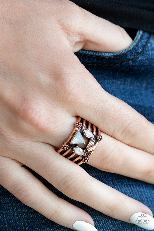 Shape Scene-copper-Paparazzi ring