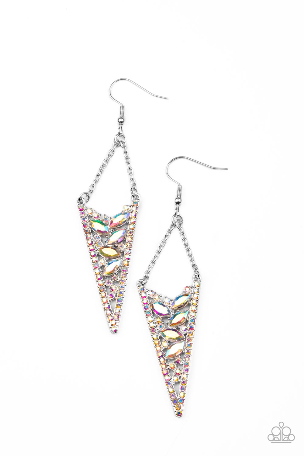 Sharp-Dressed Drama - multi - Paparazzi earrings