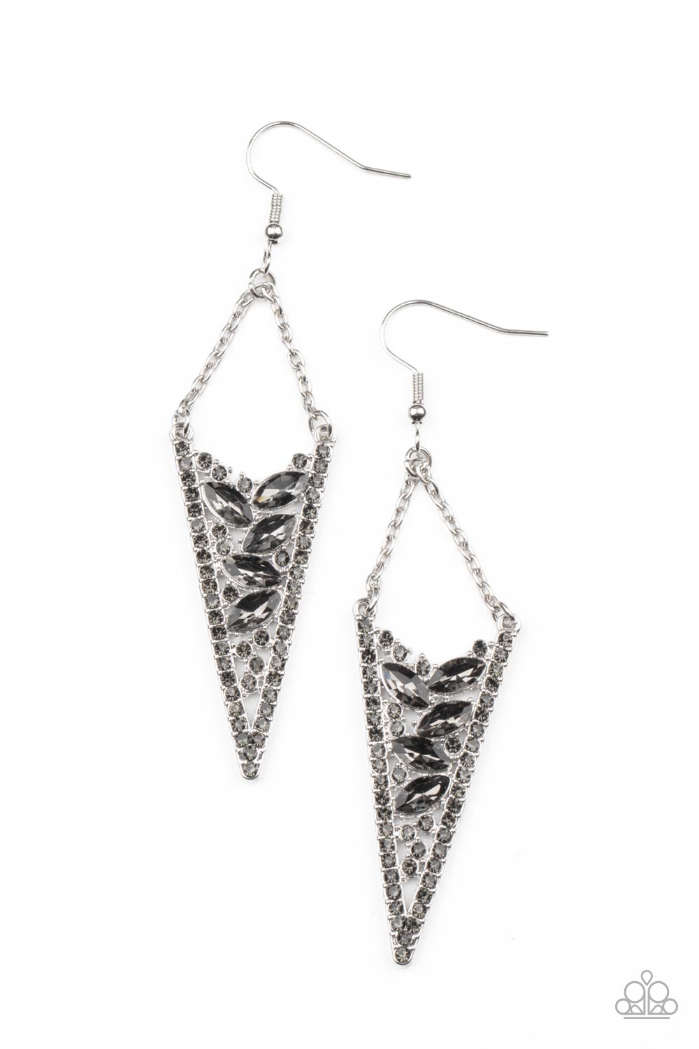 Sharp-Dressed Drama - silver - Paparazzi earrings