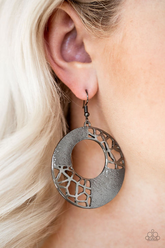 Shattered Shimmer-black-Paparazzi earrings