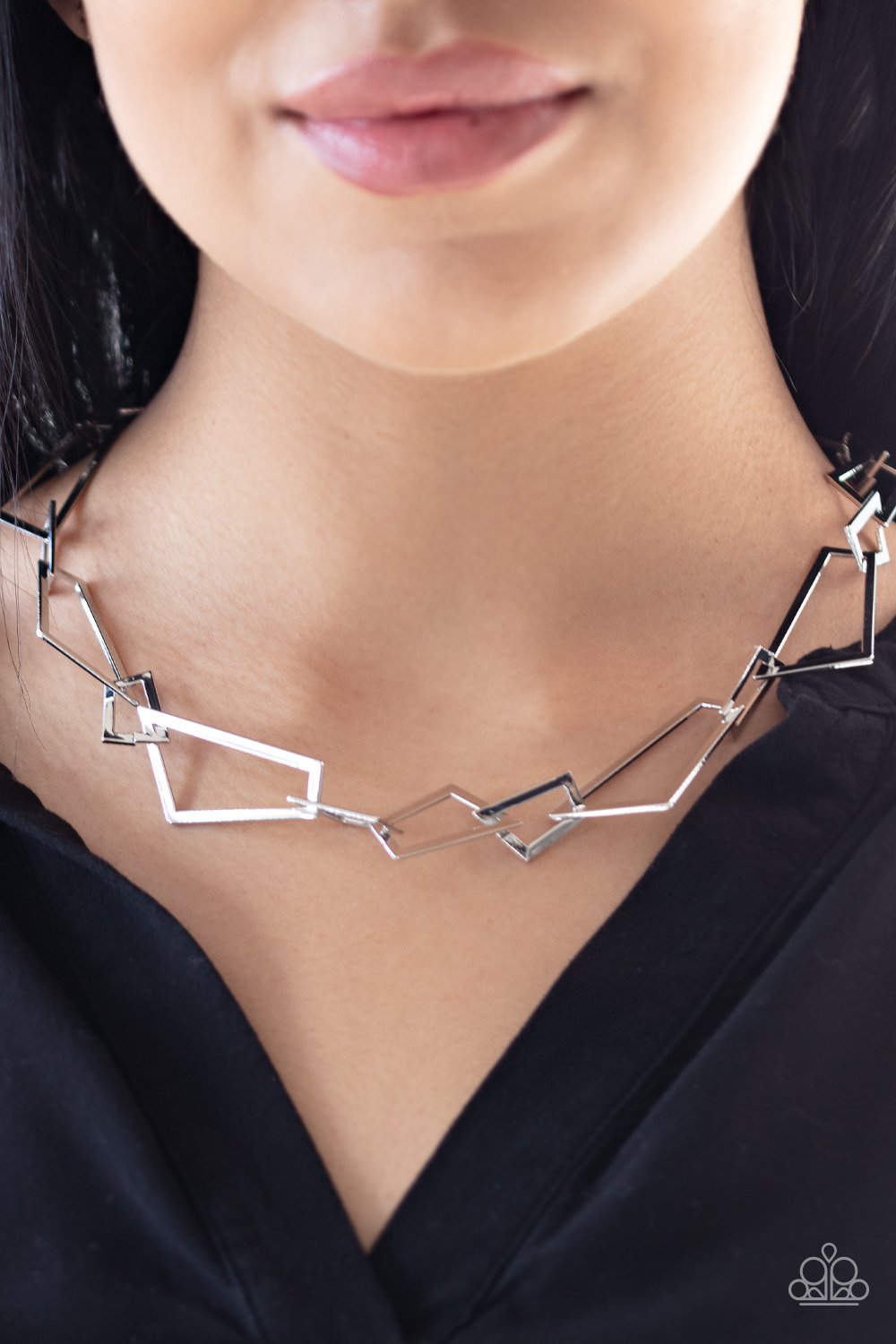 Shattering Records-silver-Paparazzi necklace