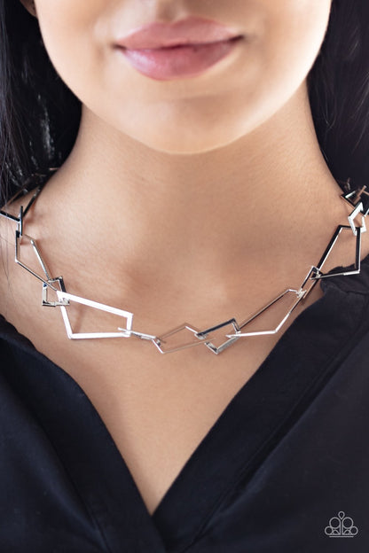 Shattering Records-silver-Paparazzi necklace