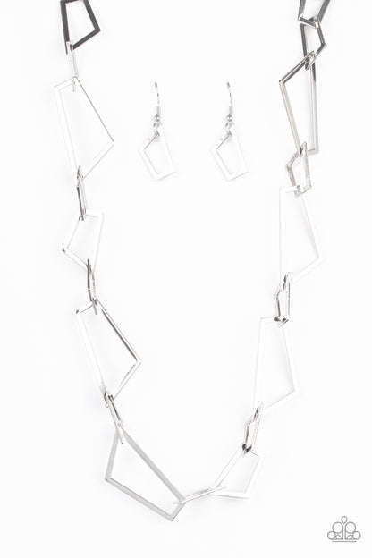 Shattering Records - silver - Paparazzi necklace