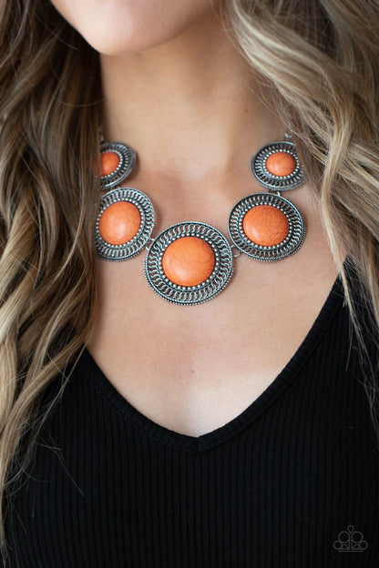 She Went West - orange - Paparazzi necklace