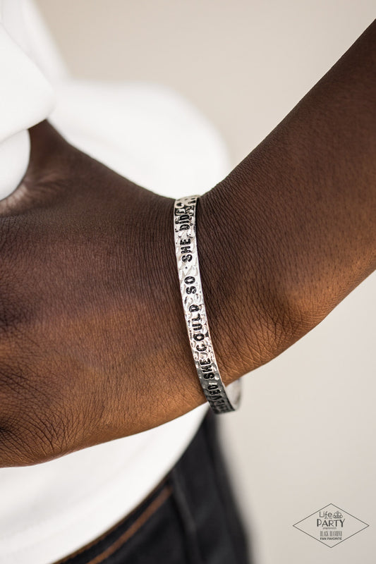 She Believed She Could - silver  - Paparazzi bracelet