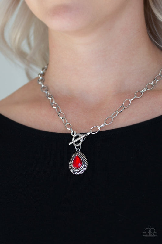 Sheen Queen-red-Paparazzi necklace