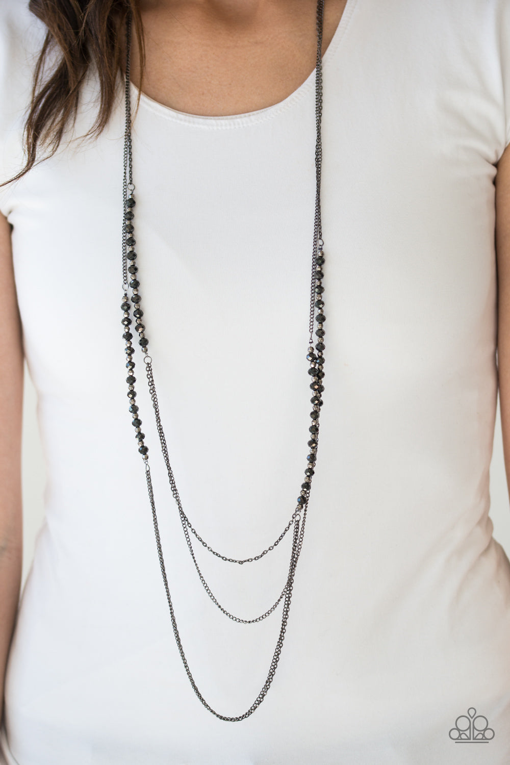 Shimmer Showdown - black - Paparazzi necklace