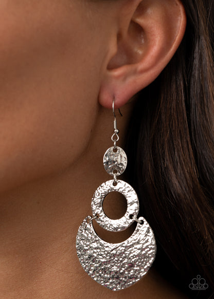 Shimmer Suite - silver - Paparazzi earrings