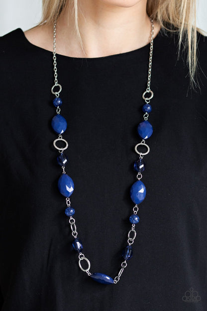 Shimmer Simmer-blue-Paparazzi necklace
