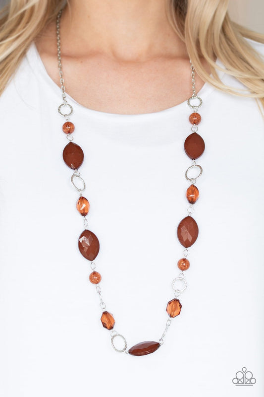 Shimmer Simmer-brown-Paparazzi necklace