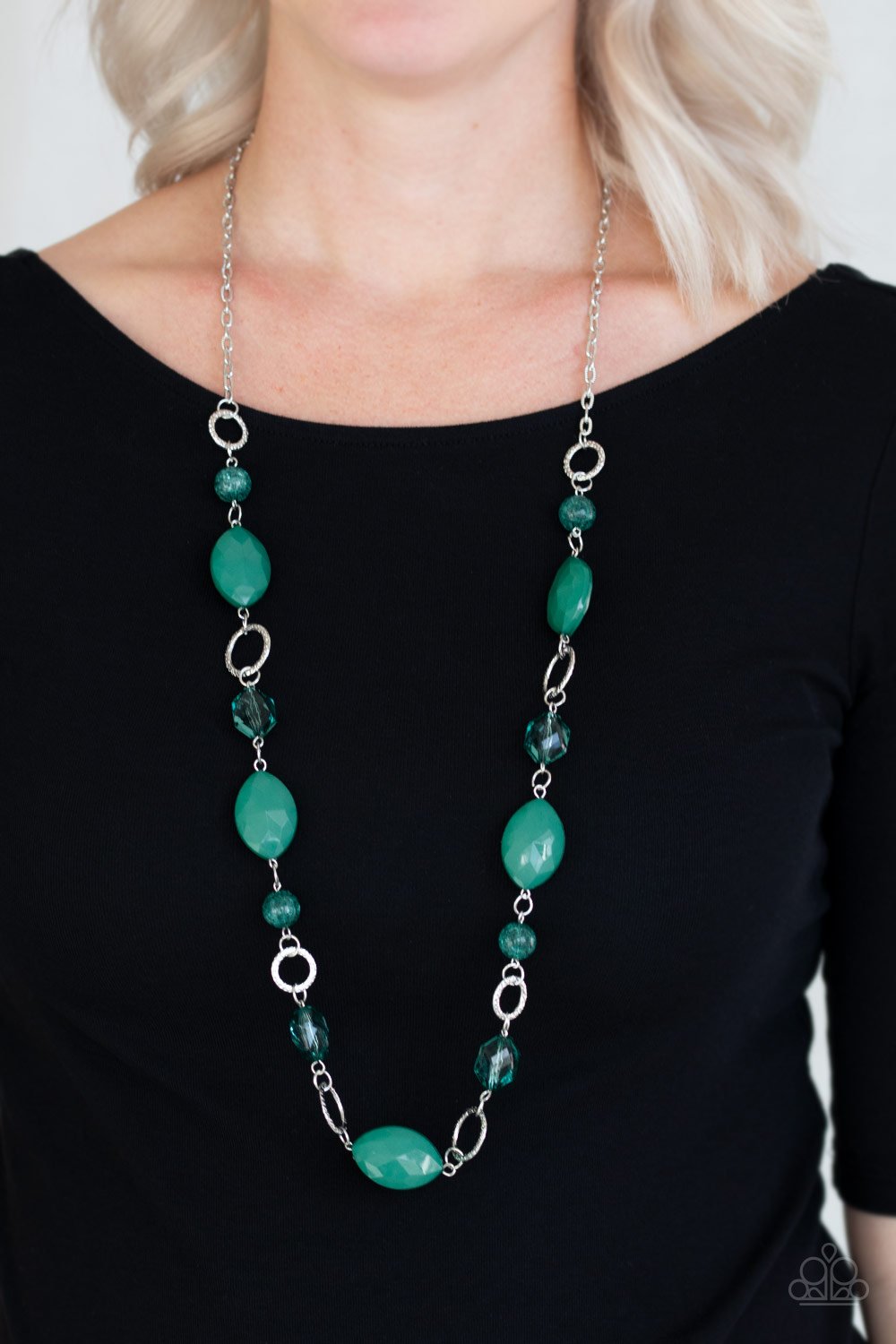 Shimmer Simmer-green-Paparazzi necklace