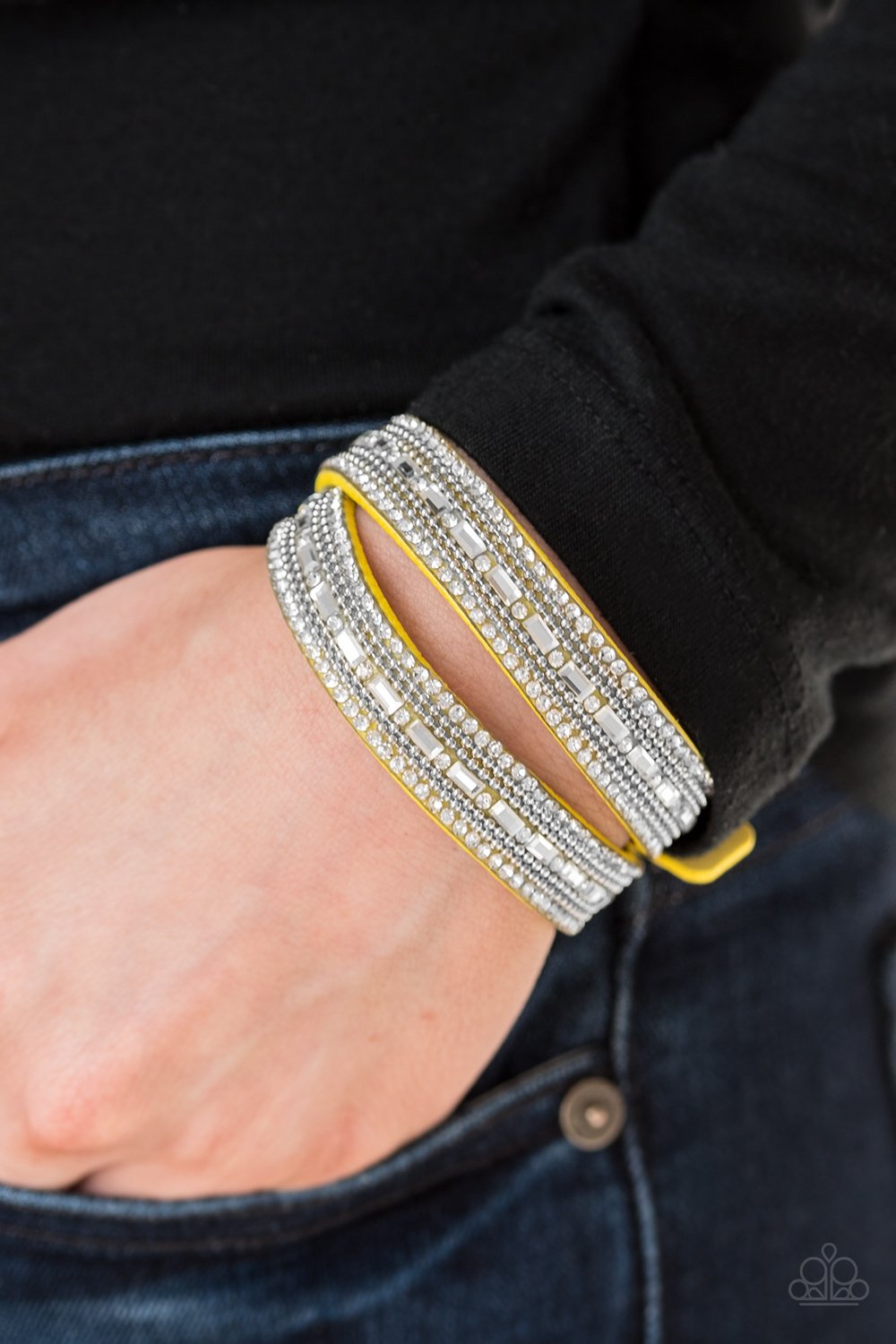 Shimmer and Sass - yellow - Paparazzi bracelet