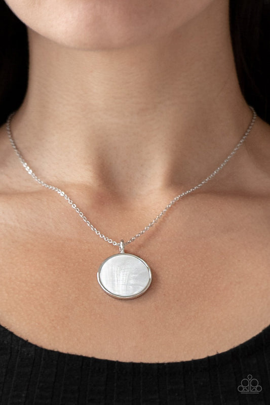 Shimmering Seashores-white-Paparazzi necklace