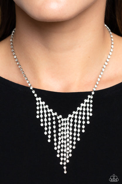 SHIMMER of Stars - white - Paparazzi necklace