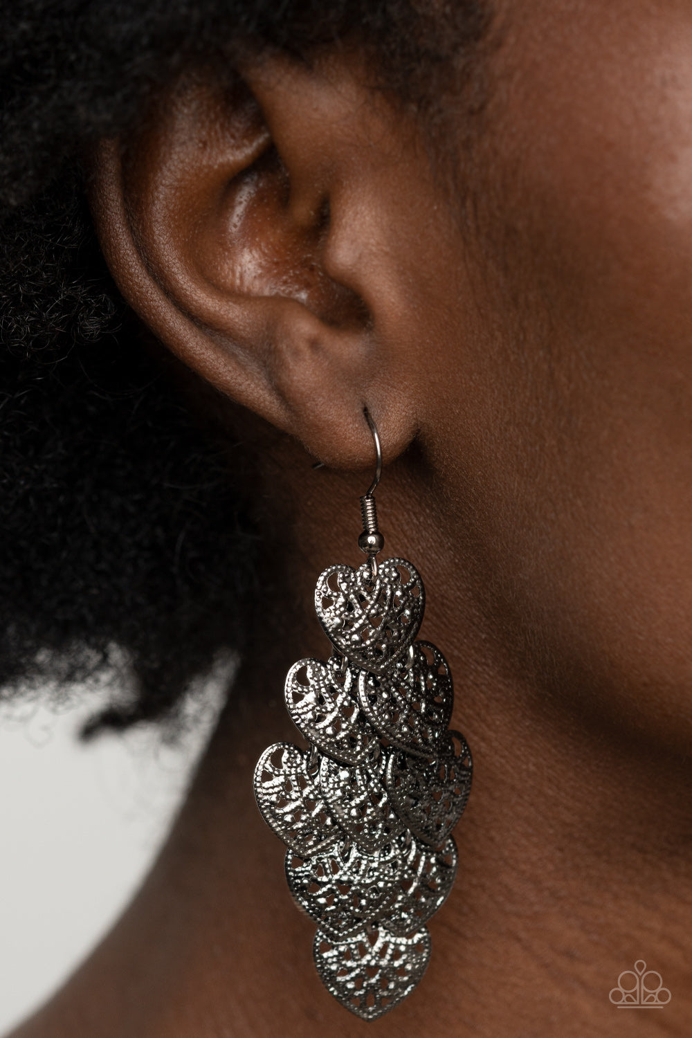Shimmery Soulmates - black - Paparazzi earrings