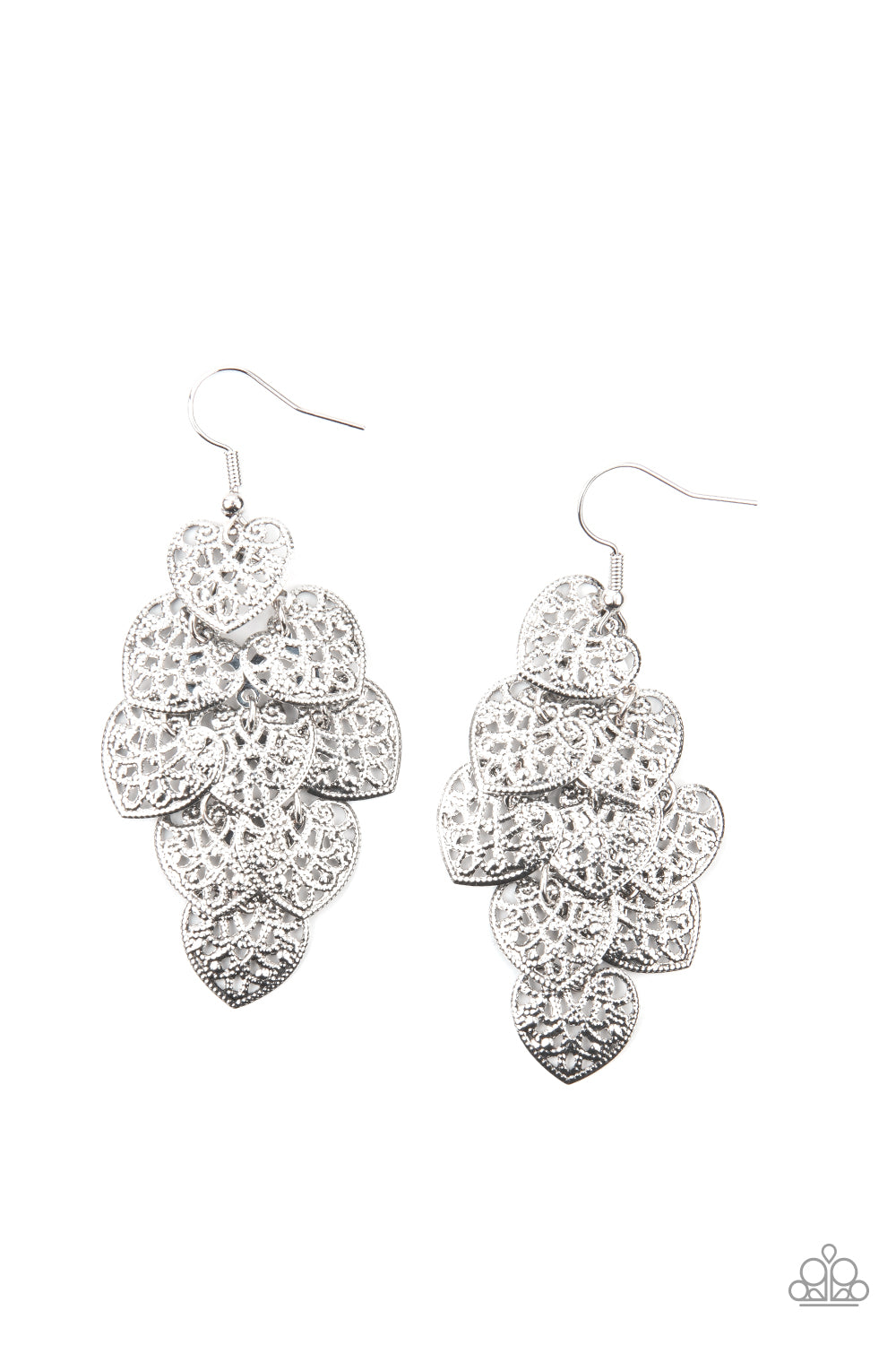 Shimmery Soulmates - silver - Paparazzi earrings