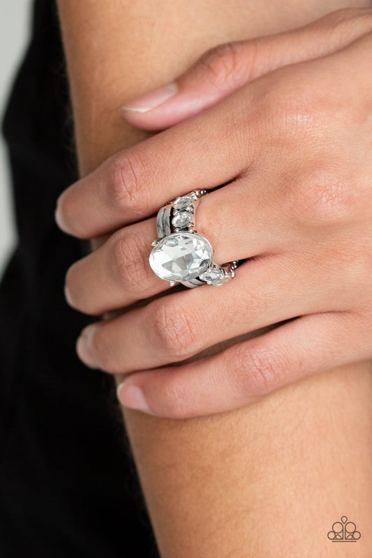 Shine Bright Like a Diamond-white-Paparazzi ring