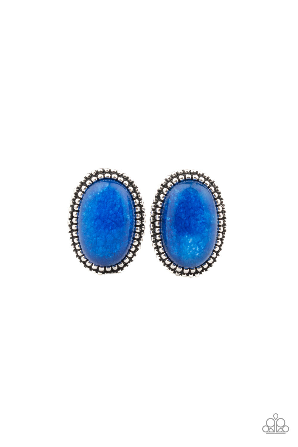Shiny Sediment - blue - Paparazzi earrings