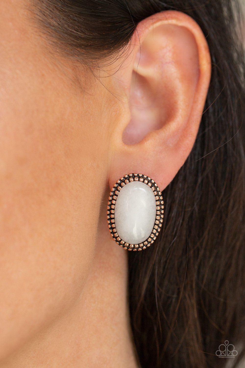Shiny Sediment-copper-Paparazzi earrings