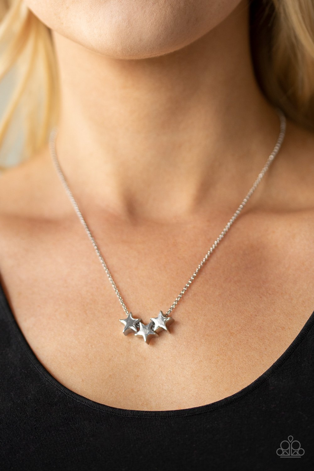 Shoot for the Stars-silver-Paparazzi necklace