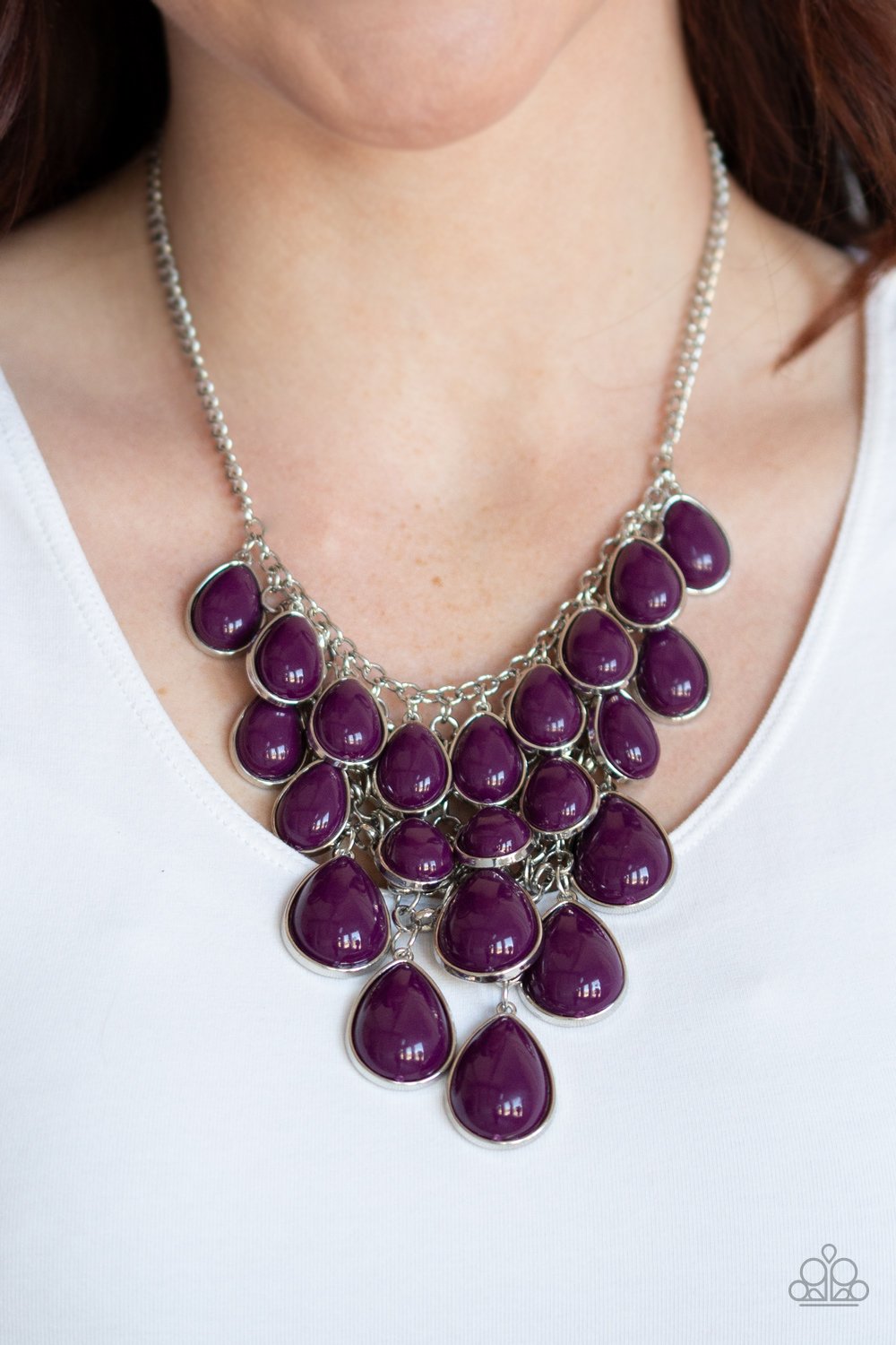 Shop Til You Teardrop-purple-Paparazzi necklace