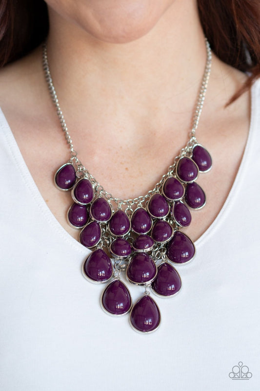 Shop Til You Teardrop-purple-Paparazzi necklace
