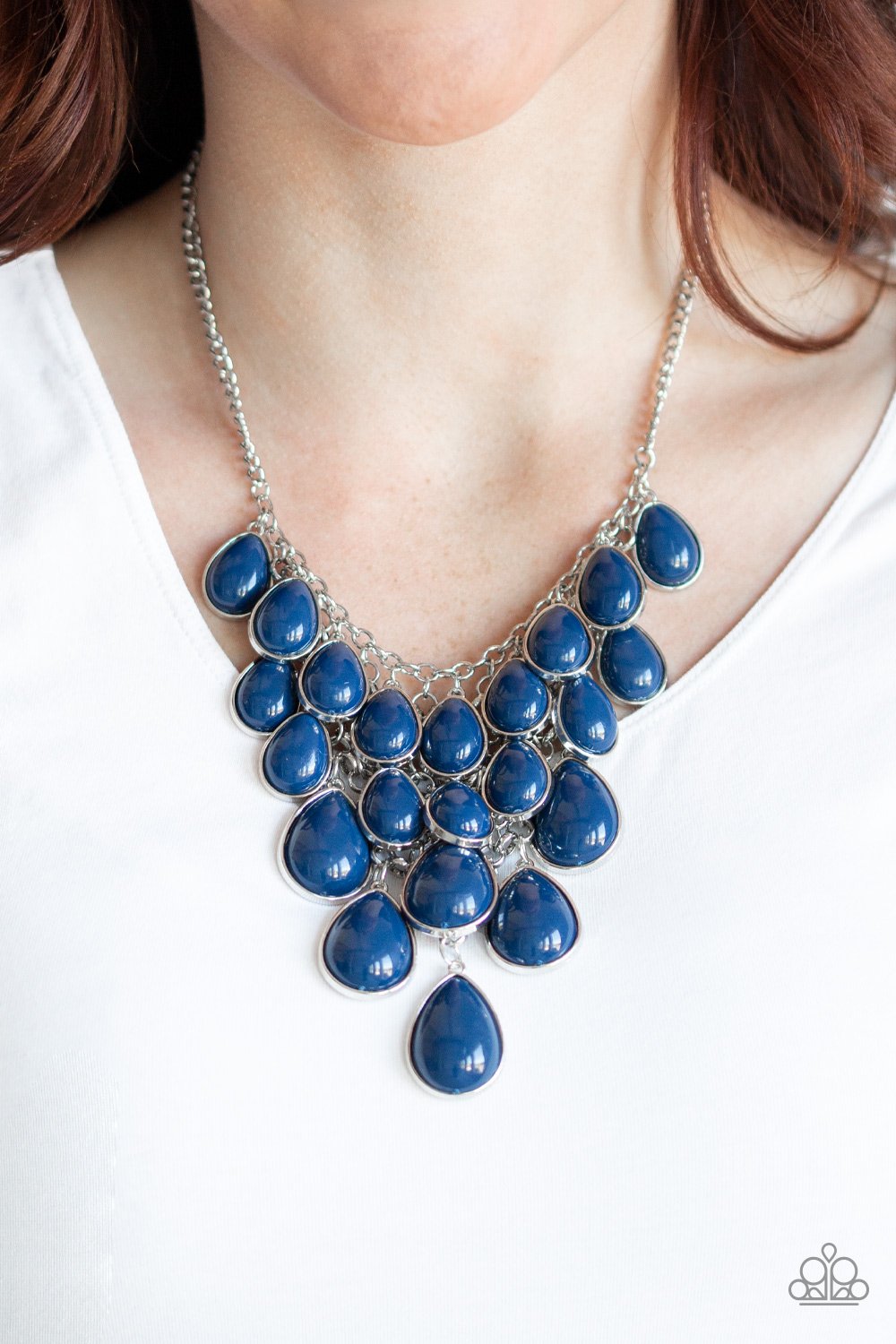 Shop Till You Teardrop-blue-Paparazzi necklace