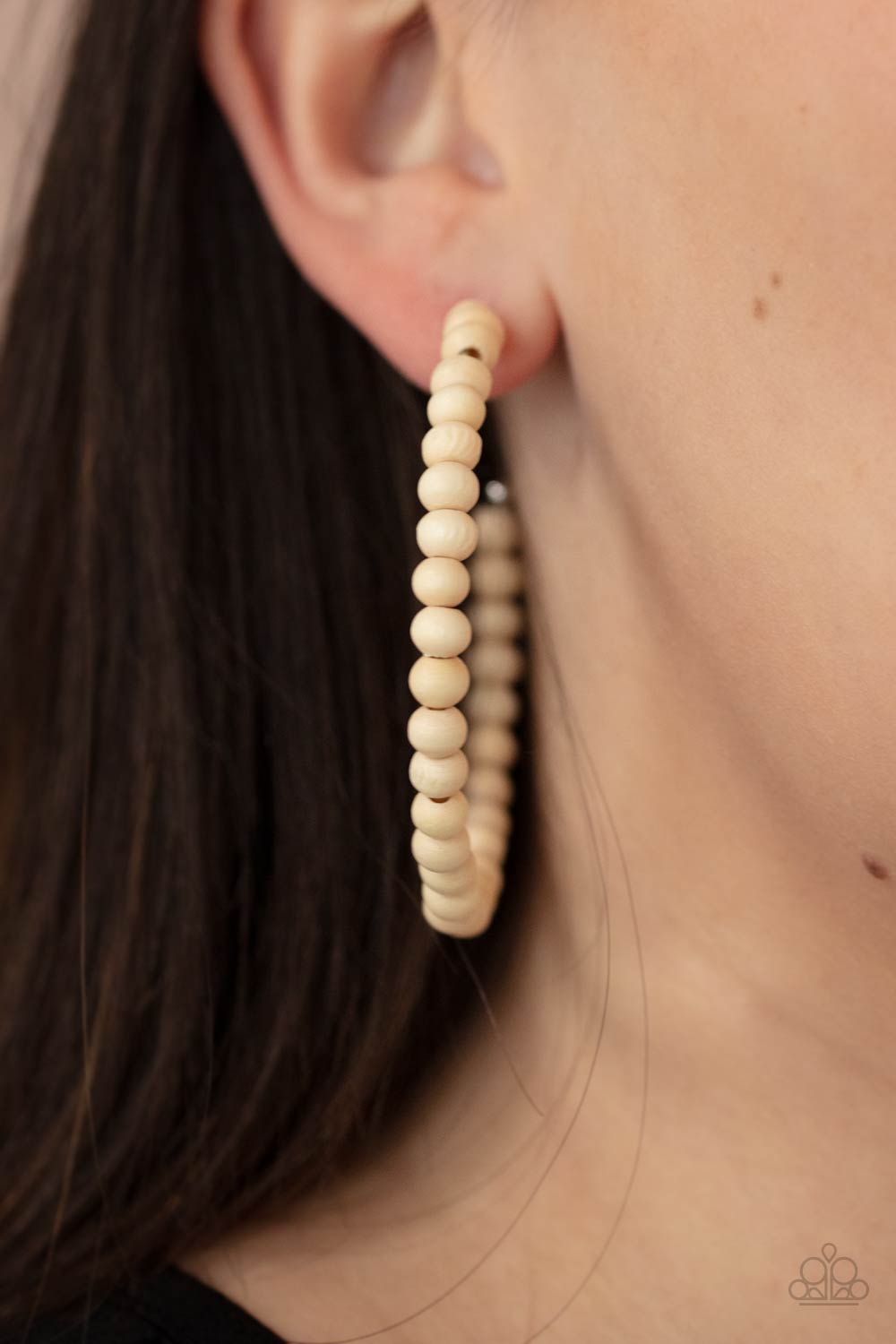 Should Have, Could Have, WOOD Have - white - Paparazzi earrings