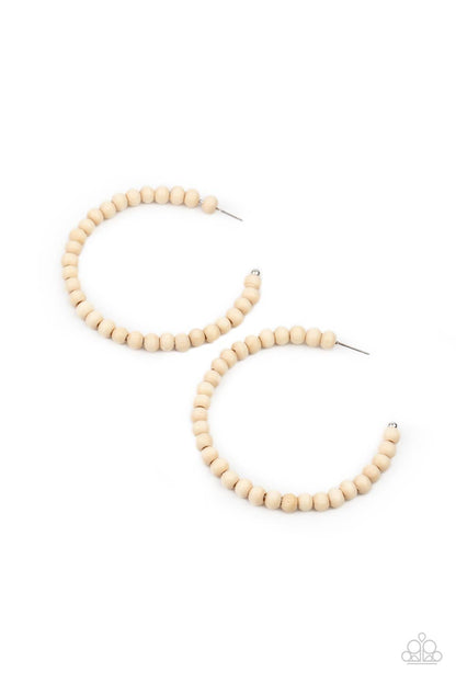 Should Have, Could Have, WOOD Have - white - Paparazzi earrings